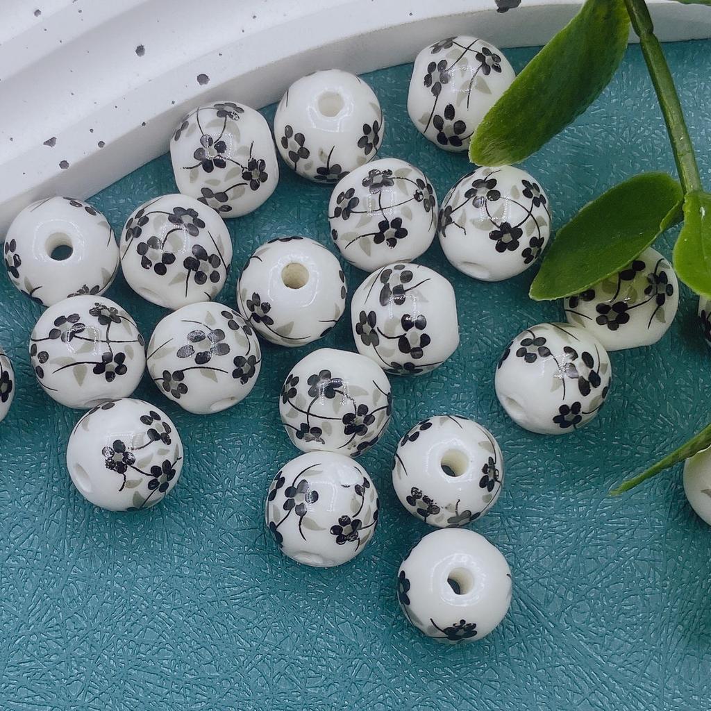 12mm Handmade Ceramic Round Beads for DIY Projects and Knot Decorations