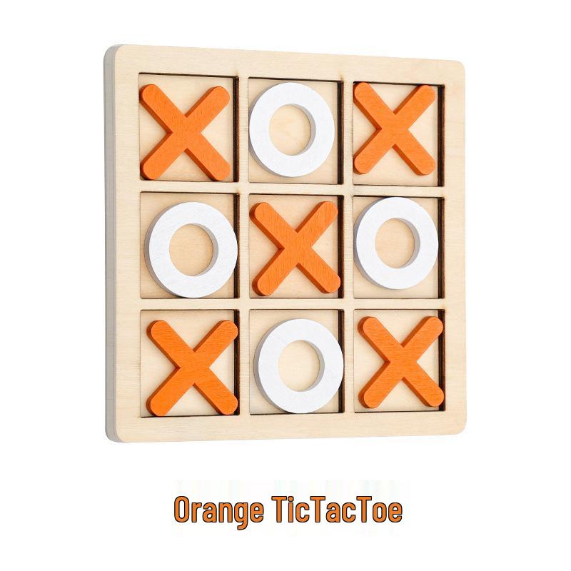 XO Wooden Chess and Tic-Tac-Toe Set: Double Player, Parent-Child Educational Toy for Kindergarten.