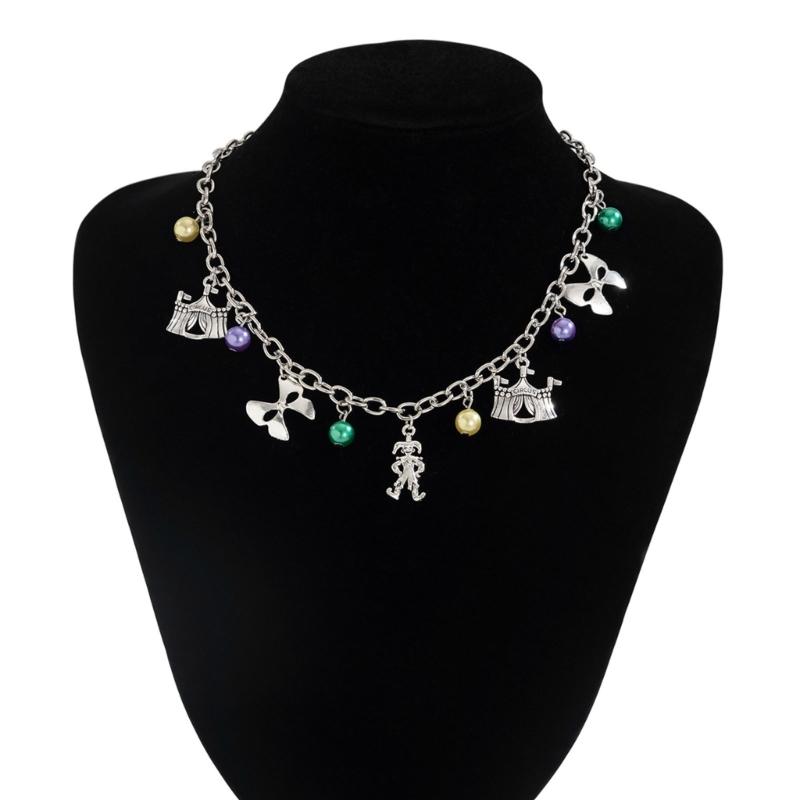 Unique Mask Necklace with Oil Drip Finish Delicate Charm Necklace Fashion Collarbone Chain Perfect for Fashion Lovers