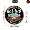 Vintage Hot Tub Metal Wall Art Round Sign Rustic Bathroom Home Decor