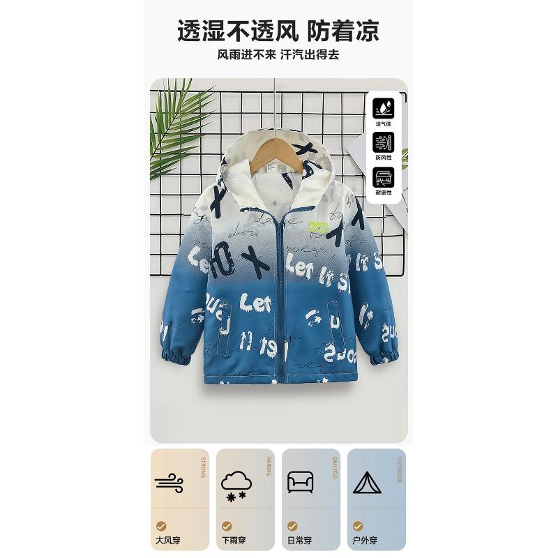 Jungen Farbverlauf Kinder Oberbekleidung Frühling Freizeit Große Kinder Windjacke