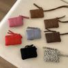 New Leopard Print Suede Coin Purse Small Wallet Lipstick Key Bag Women Shoulder Bag Mini Storage Bag Portable Travel Neck Bag