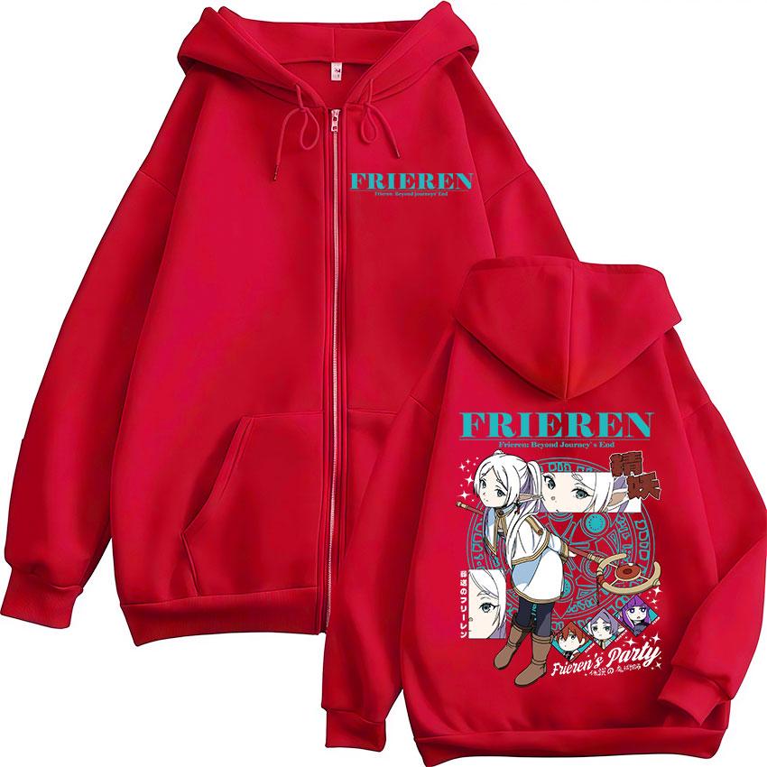 Anime Frieren: Beyond Journey's End Fern Frieren Zipper Hoodies Men's Women Clothing Fashion Zip Up Hooded Sweatshirts Jackets