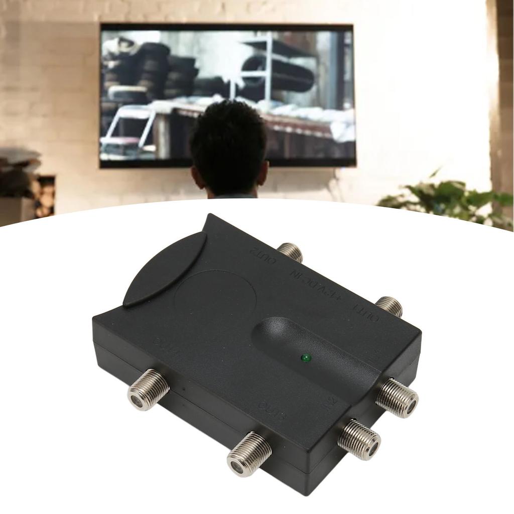 TV Amplifier 2 in 4 Out Lossless Bidirectional High Gain TV Signal Amplifier for Antenna Cable TV