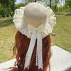 A Mori Pastoral Lo Niang Hat Handmade Lolita Lace Bow Sun Hat Doll Feeling Streamer Cla Hat