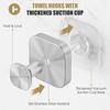 2Pcs Square Strong Suction Cup Hooks Stainless Steel Wall Hook No-Drill Towel Holders For Kitchen Bathroom Hanging Hangers