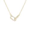 New Dual Ring Geometric Collarbone Chain with Niche Design, Light Luxury and Simple Interlocking Necklace