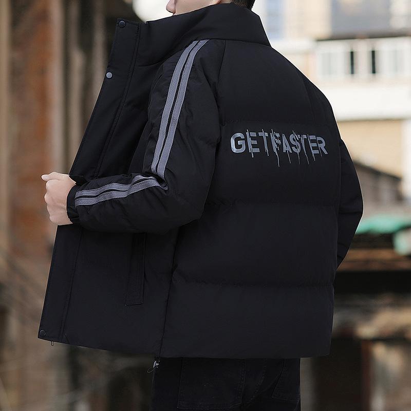 Down cotton jacket men's couple warm loose bread jacket versatile padded jacket trendy padded jacket