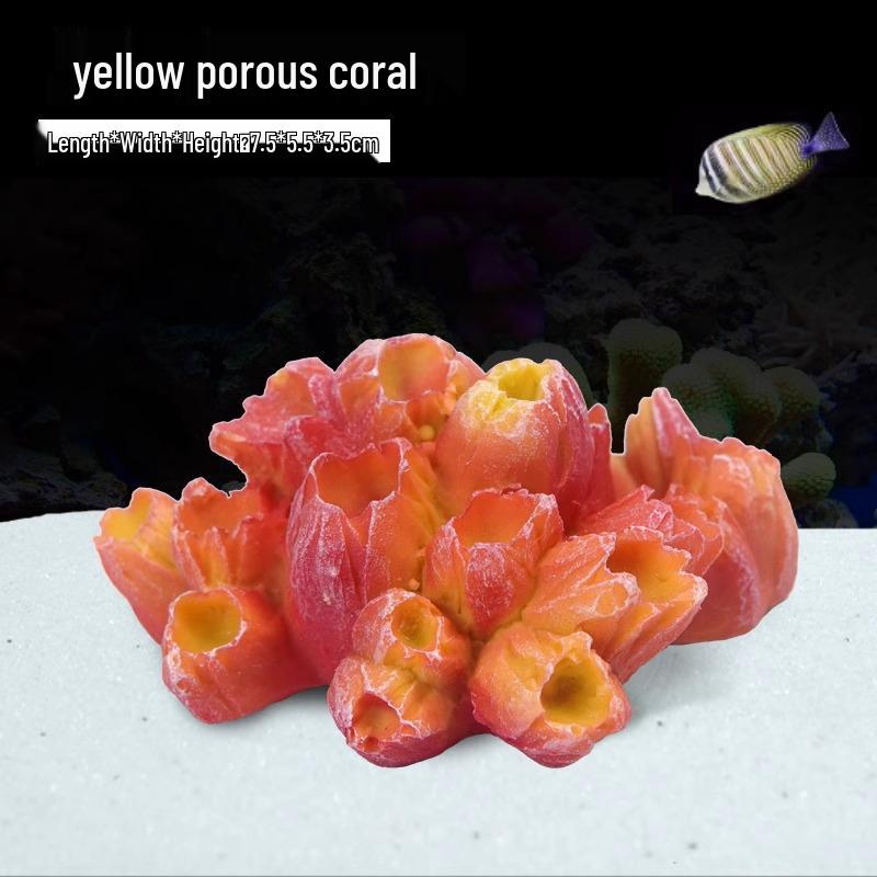 Aquarium Resin Coral Ornament Set: Simulated Coral Tree & Fish-Shrimp Hiding Decoration for Saltwater Tanks