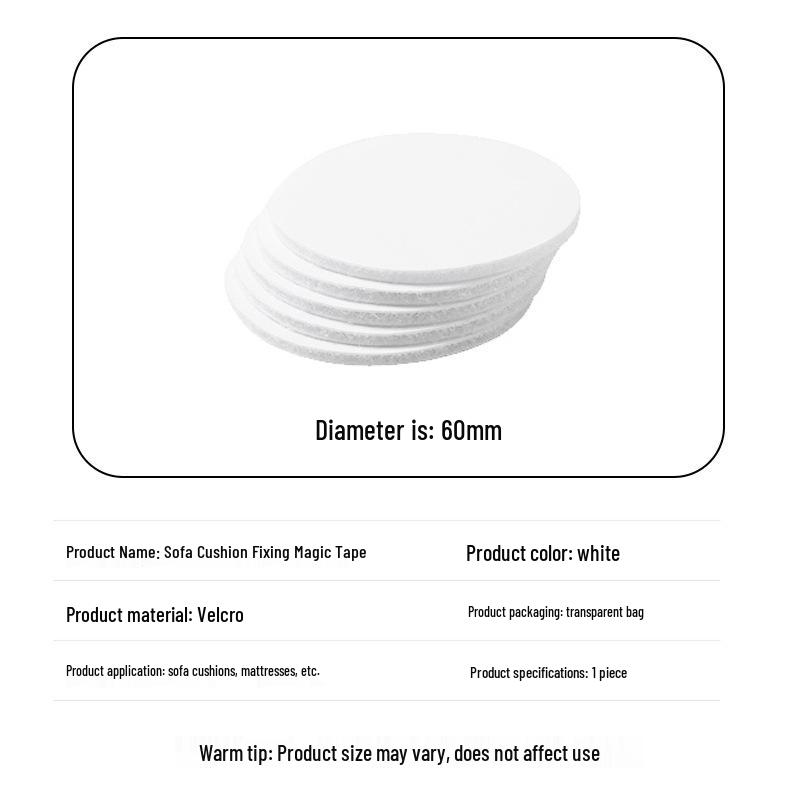 Needle-Free Sofa Cushion Fasteners: Non-Slip Hook & Loop Stickers with Self-Adhesive Backing