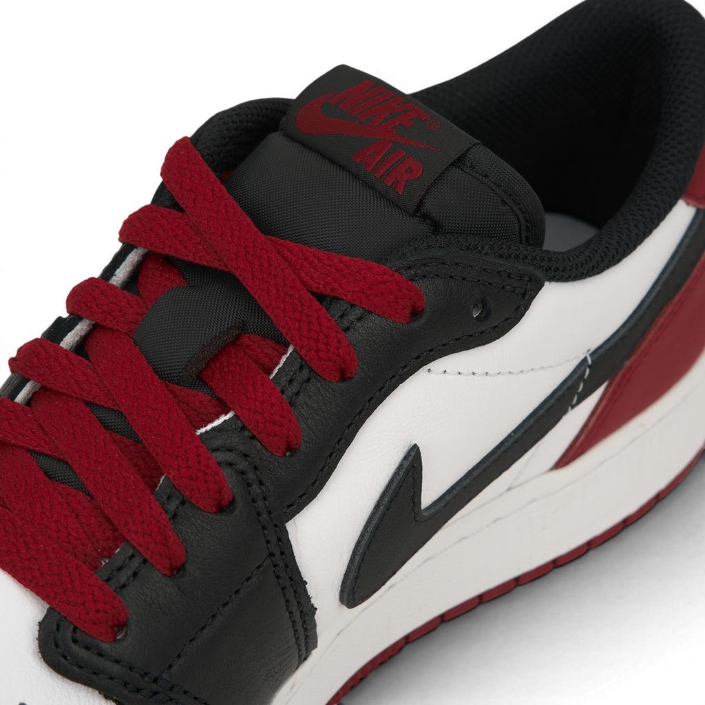 Baskets Air Jordan 1 Retro Low OG GS Black Toe Enfants Blanc Rouge Varsity CZ0858-106
