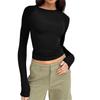 Spring & Fall New Arrival Cross-Border Fashion Round Neck Tight Casual and Comfortable Raglan Long Sleeves T-shirt Pure Color Silm Pullover Base