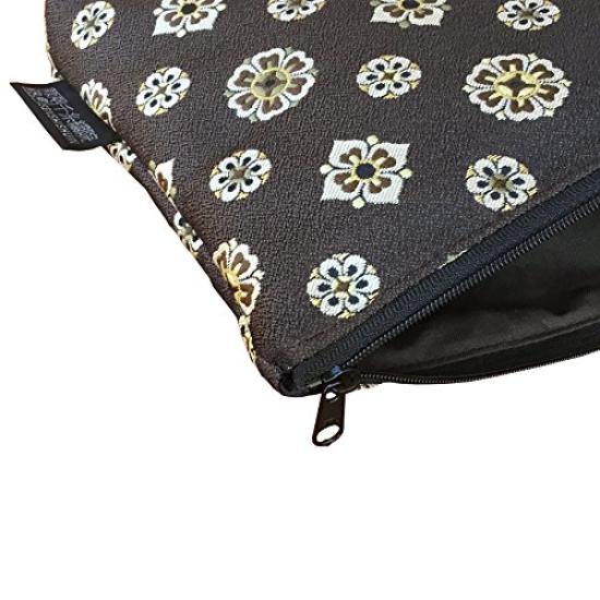 Senshishuin Nishijin Brocade Stamp Book Case with Shokura Hanabishi Crest Pouch/Shrine (Lined) (Large)