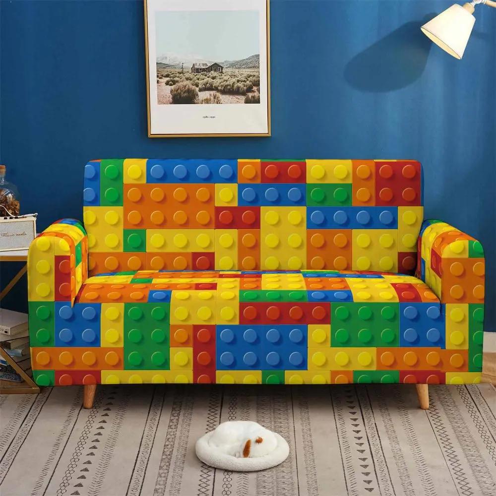 3D Sofaüberwürfe für Wohnzimmer Ecke Elastische Couchbezüge Weihnachts-Sofaüberwurf Funda Sofa Couchbezug 1-4 Sitzer 1pcs 40x40cm