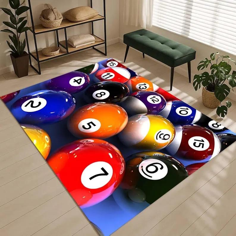 Colorful Billiards Carpet Pool Table Patterned Doormat Entrance Pink Leopard Print Personalized Bedroom Bedside Sofa Rug