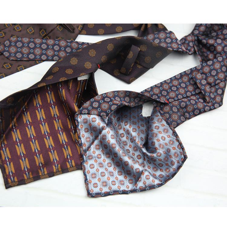 Men's Formal Arrow-Shaped Tie - Italian Handmade Rolled Edge, Three-Fold Pleat, Perfect for Weddings & Suits