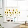Vorhang Sonnenblume Bestickt Dekorativ Polyester Kurzer Transparenter Vorhang für Zuhause