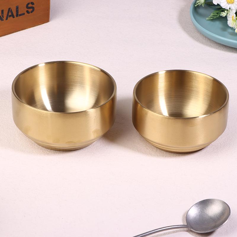Korean Style 304 Double-layer Thick Durable Stainless Steel Rice Bowl Soup Rice Bowl Cuisine Home Child Small Bowl Cuisine