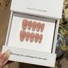 10pcs Handmade Almond French Cat Eye Press On Nails With Natural Diamond Decor Minimalist False Nail Tips