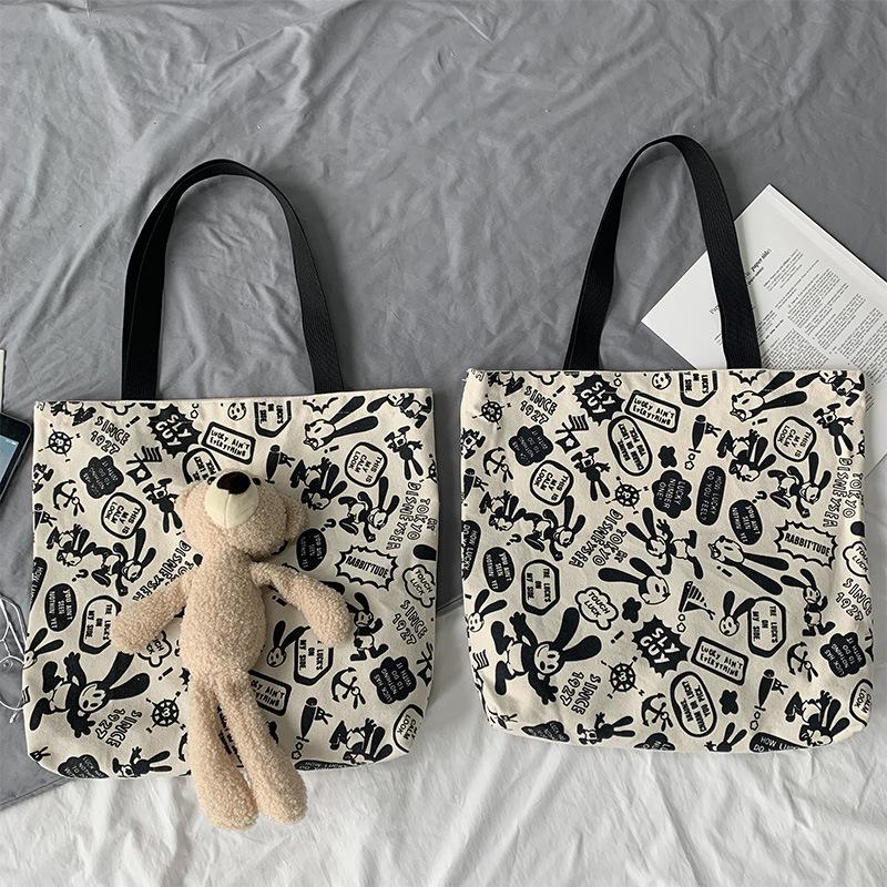 Large Capacity Bag New Bear Graffiti Canvas Bag
