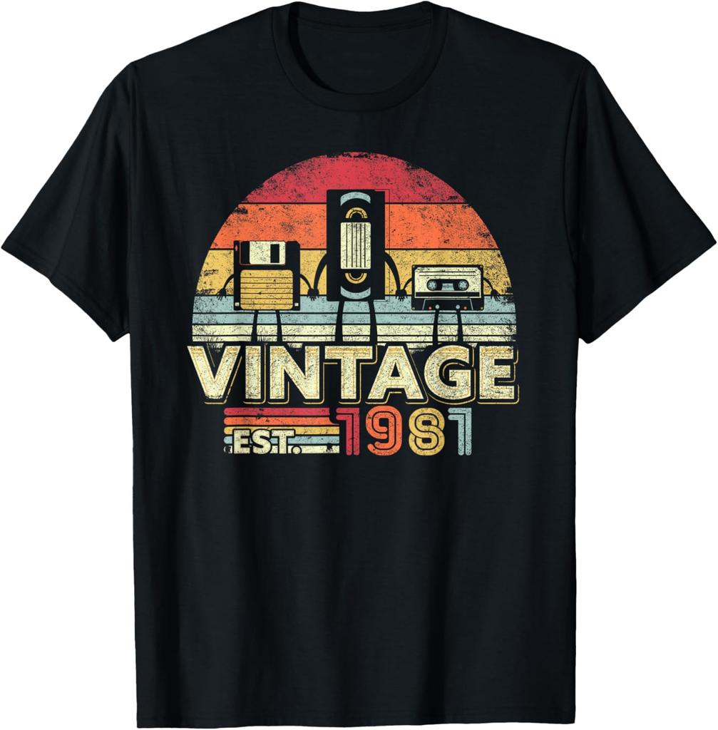 Est 1981 Limited Edition 45th Birthday Vintage 45 Year Old TShirt Retro Vintage Clothes Tops Round Neck Graphic T Shirts