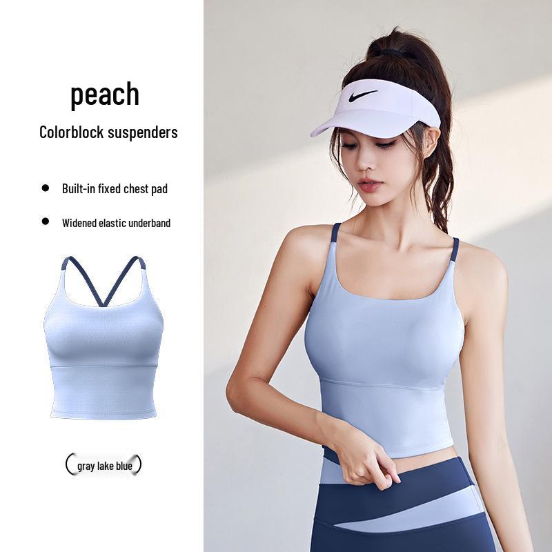 Letní nahý pocit jóga křížená camisola sportovní podprsenka