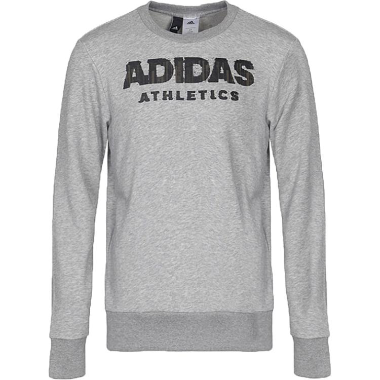

Adidas Athletics Lifestyle Series Letter Pattern Knitted Pullover Versatile Long Sleeve Sweatshirt Men sweatshirt Gray CD9322 XXL
