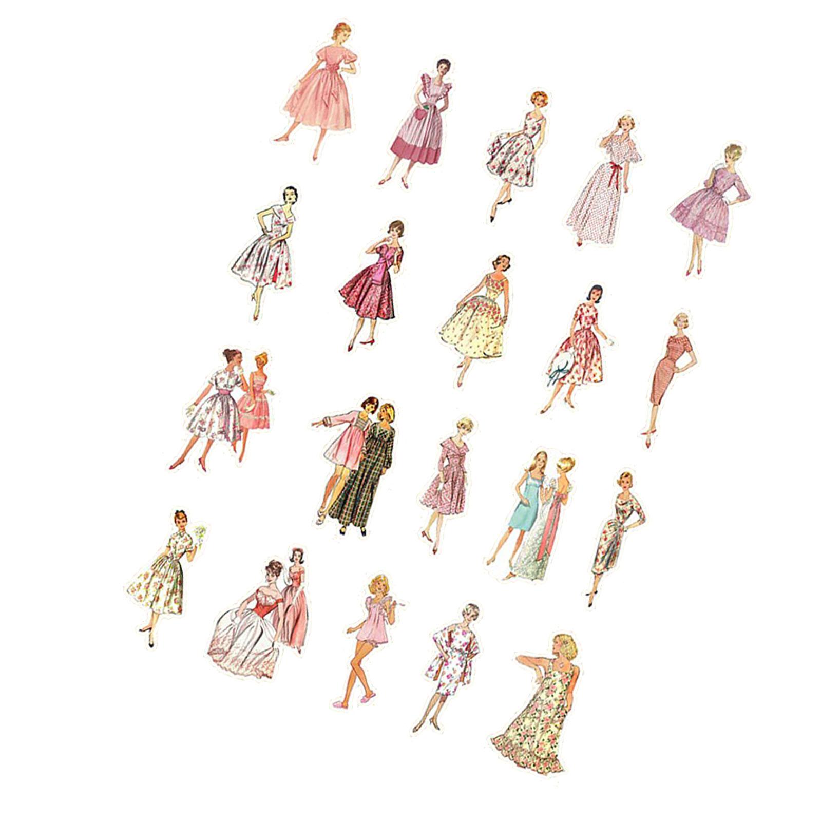 

Винтажные женские наклейки Декоративные Ретро Эстетические Наклейки с людьми для Планера Альбома