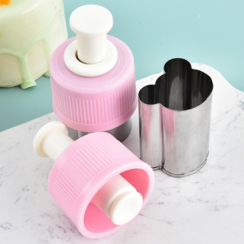 Stainless Steel Fruit Vegetable Press-Type Mini Cookie Shape Cutter Food Mold