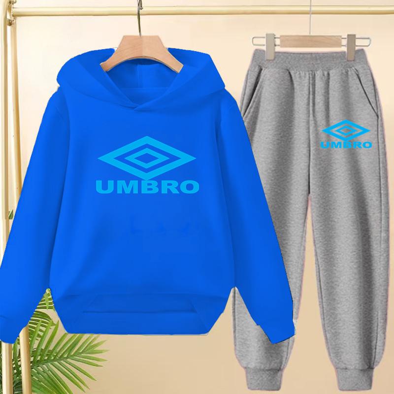 Kinderkleidung Buchstabe Marke Aufdruck Hoodie Pullover 3-12 Jahre Jacke Sweatshirt+Hose 2-teiliges Set Jungen Mädchen Freizeit Sport Jogginganzug