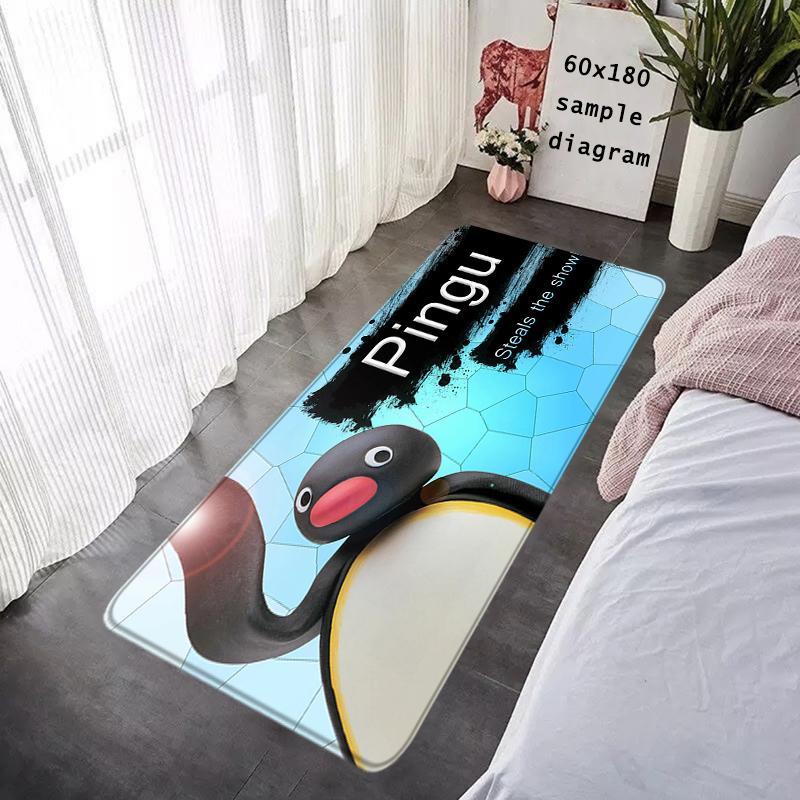 Door Mats Cute Pingu Penguin Interior Foot Rug Welcome Floor Mat for Entryway Soft Hallway Carpet Kitchen Rugs Fluffy Home Decor