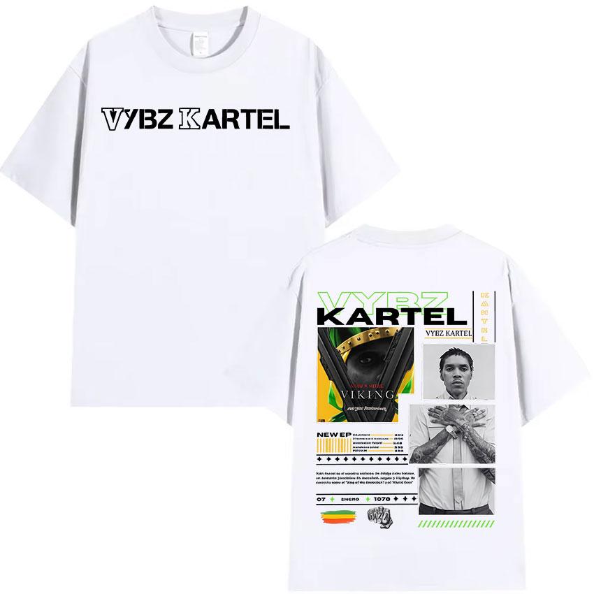 2025 Summer Rapper Vybz Kartel Album Graphic Mens Hip Hop Gothic Short Sleeve TShirt Retro 100 Pure Cotton Printed Tshirt