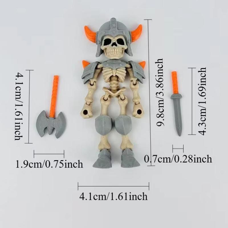 

Skeleton Action Figure 3D Printed Multi-Jointed Movable Skeleton Movable Figurine 3D Printed Toy for School Girl Collection світло-сірого кольору