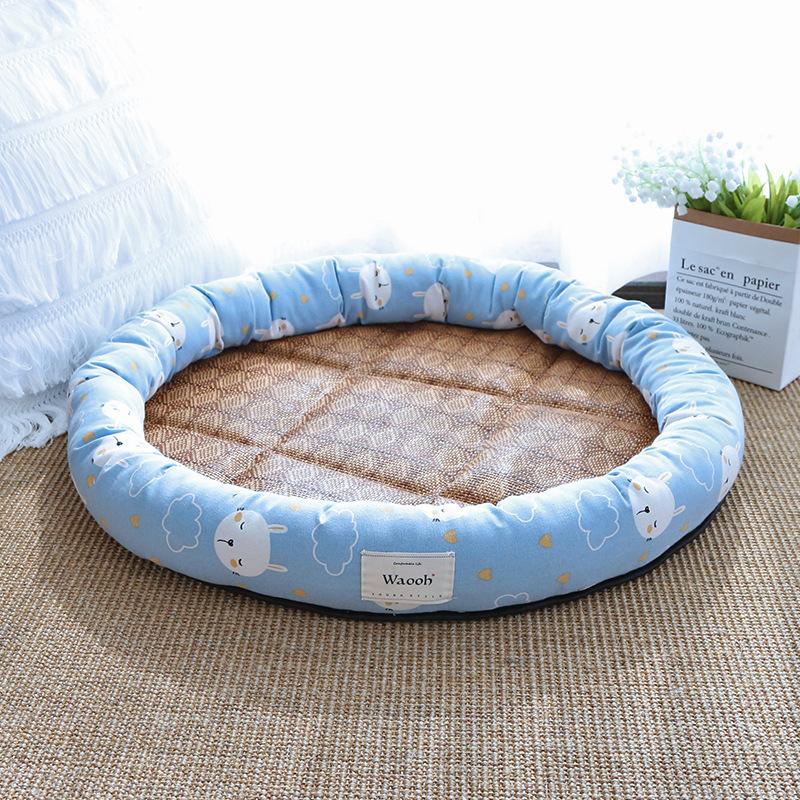 Summer Pet Nest  Cat Cooling Mat  Dog Nest Round Nest  Cooling Straw Mat  Cool Feeling Cat Cooling Mat  Cold Feeling Mat Rattan Mat