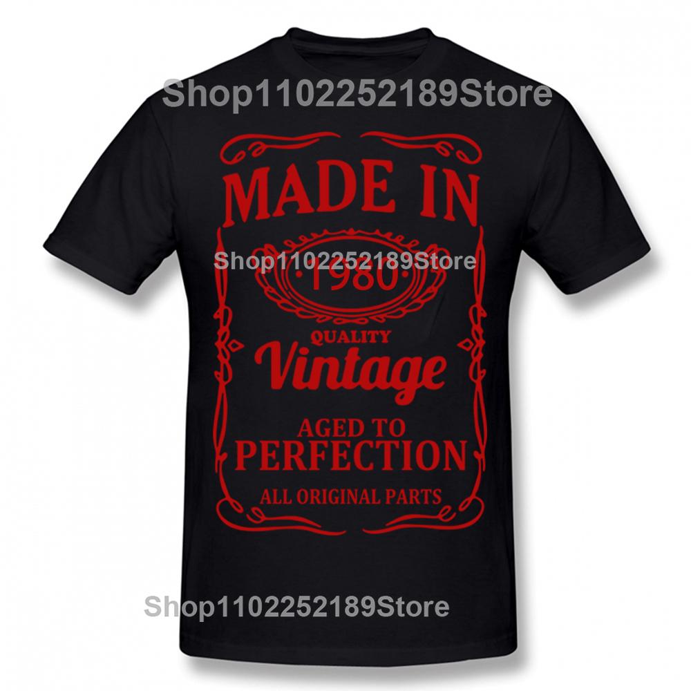 Novelty Awesome Made In 1980 Vintage T Shirts Graphic Streetwear Short Sleeve Birthday Gifts Father Dad T-shirt Mens Clothing