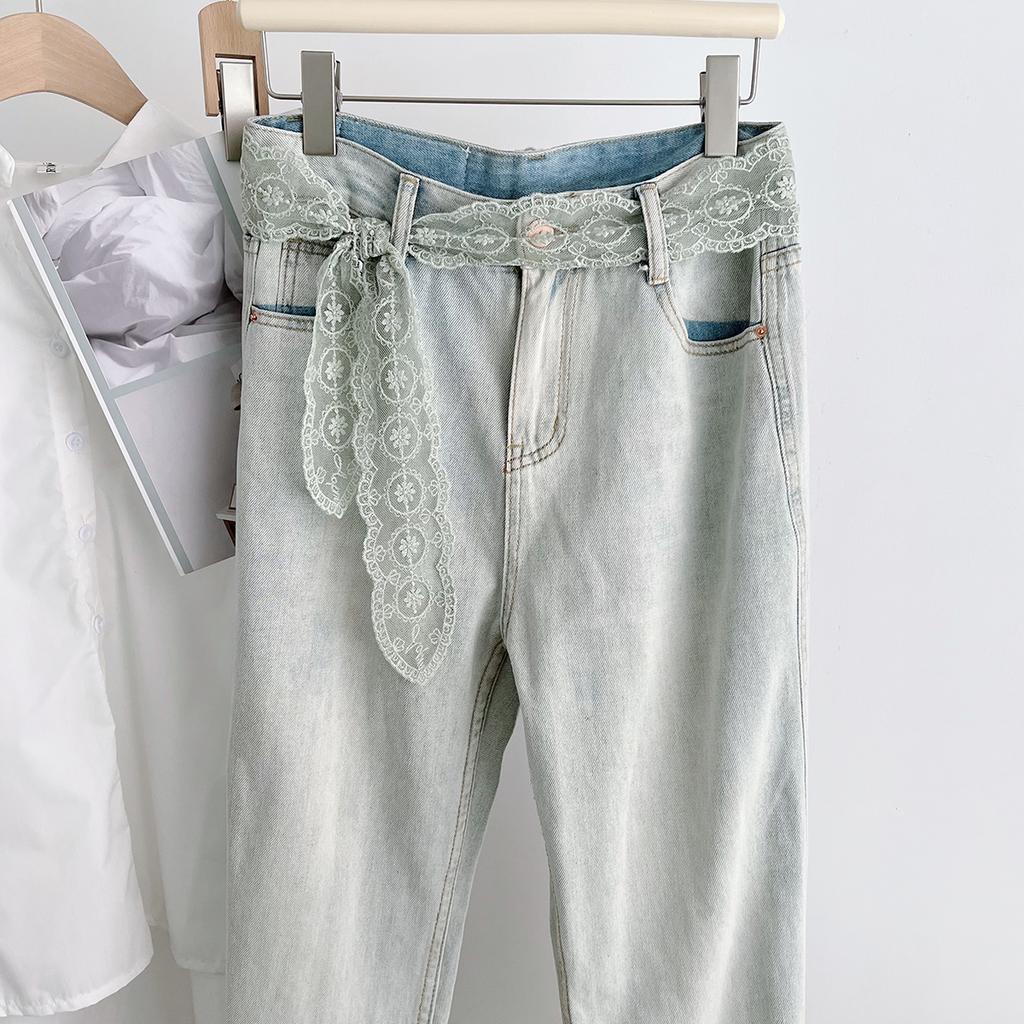 Narrow And Long Lace Belt Female Elegance Versatile Silk Scarf Multifunctional Decorative Hair Tie Ribbon Ribbon