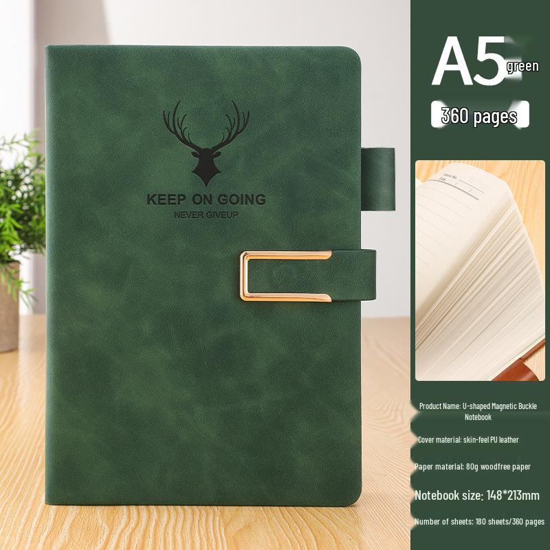 A5 Sheepskin Leather Business Notebook – Thick, Soft Cover for Meetings & Records
