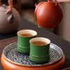 Keramische Teetasse Grüne Bambusglasur Bambusknotenbecher Einzeln Spezielles Keramik-Teeset Schlicht und Sauber