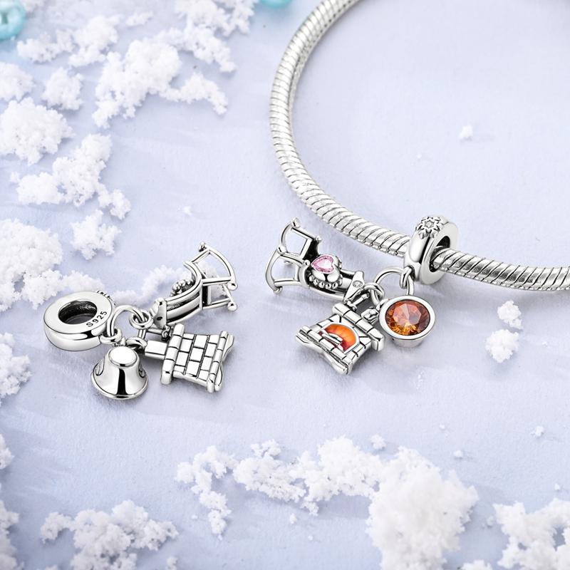 Copper Winter Snowman Penguin Snowflake Charms Beads Fit Original Bracelet For Women Jewelry Making