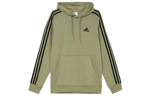 Adidas ESSENTIALS FLEECE 3-STRIPES HOODIE Sweatshirt Men s Tent Green JI6425 3XL зелёный