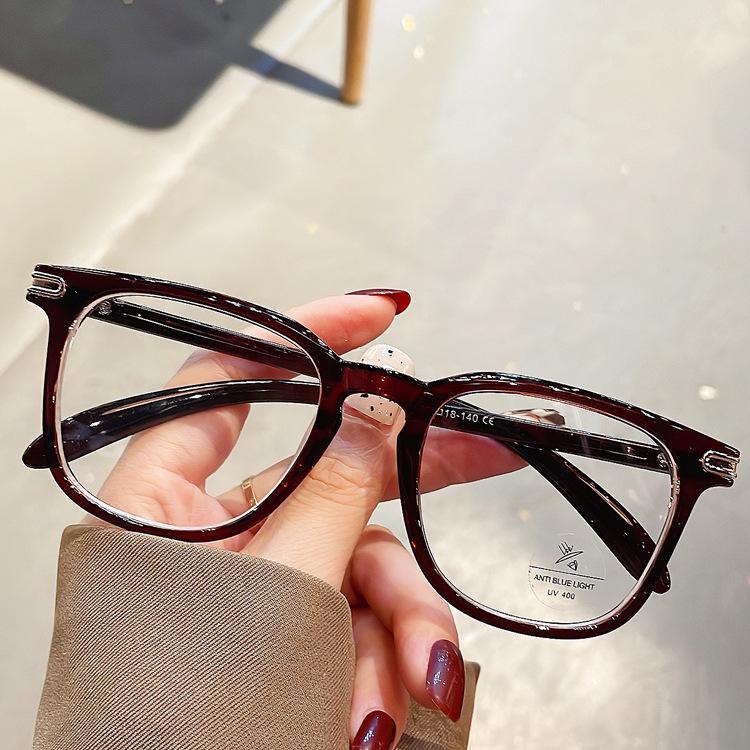 Elegant Women Anti Blue Light Myopia Glasses Luxury Square Computer Games Glasses New Men Optical Prescription Eyewear 0 To -6.0