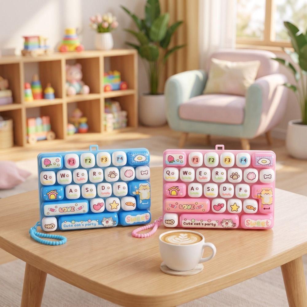 26 Key Decompression Button Toy Cute Design Keyboard Keychain  Accessories Gift