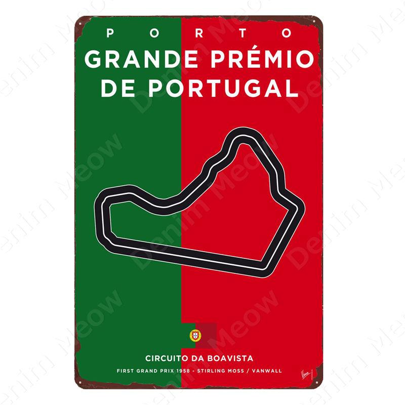 Vintage F1 Championship Metal Tin Sign, Racing Track Poster, Bar Cafe Club Wall Decoration, Grand Prix Circuit Iron Plaque,ZSS84