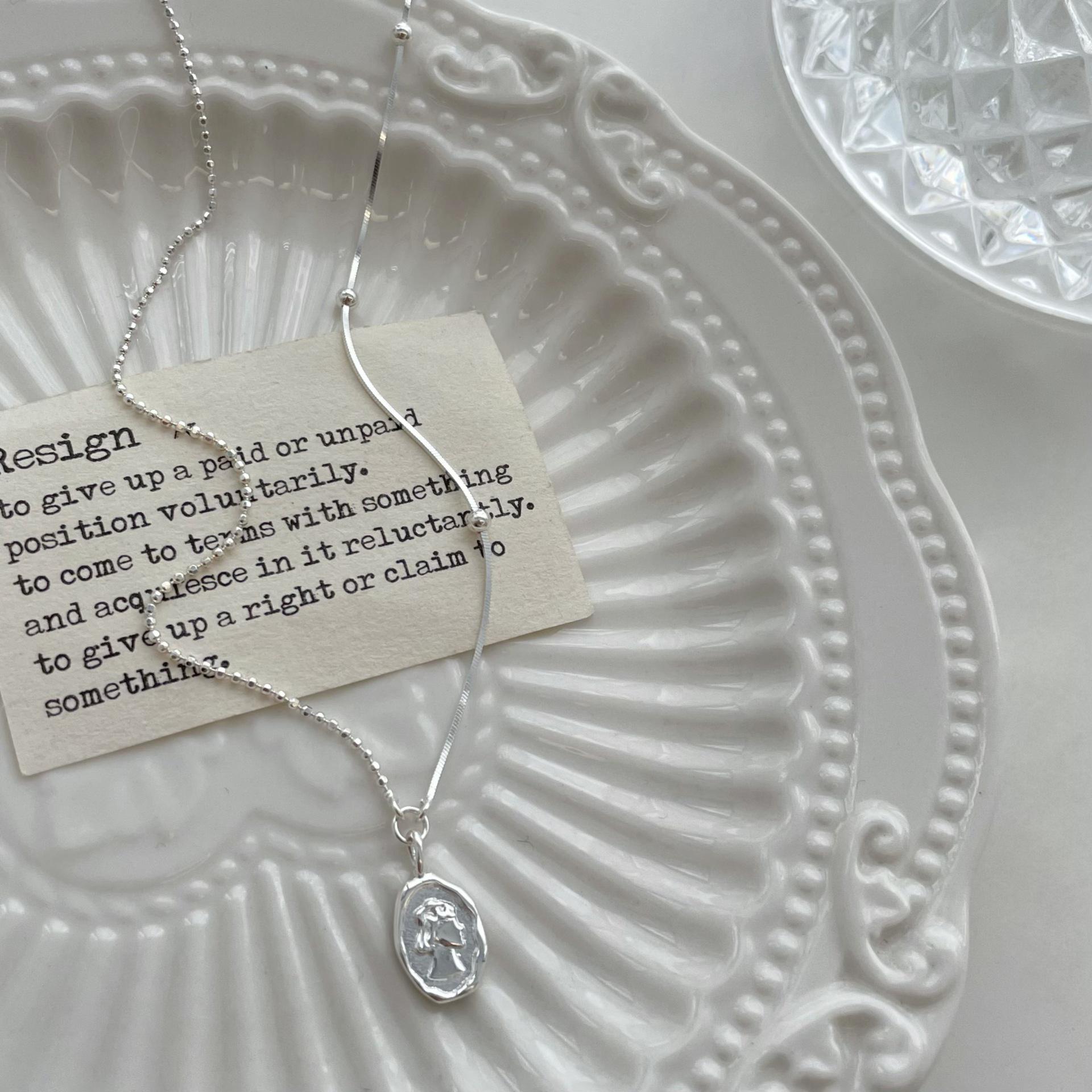 

Ожерелье-подвеска из стерлингового серебра 925 пробы, золото и серебро, с рельефным изображением богини - Роскошная золотая монета, цепочка-ключица