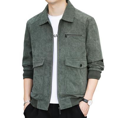 Jacke Herren Cord Casual Loose Revers Herrenmantel Herrenmantel