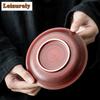 Handamade Hawthorn Red Ceramic Pot Bearing Holder Ancient Dry Brew Table Tea Tray Refreshment Fruit Plate Tea Items Decoration