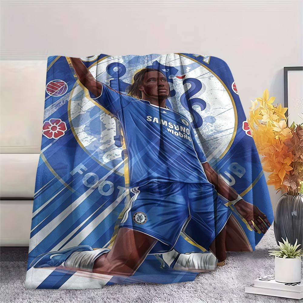 Chelsea FC Poster Print FlAannel Blanket, High Quality Comfortable for All Seasons, Home Decor, Warmth and Comfort