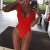 1011 neuer einfarbiger Badeanzug Damen Sexy Breite Platte mit Engem Sport-Einteiler Bikini Beliebter Badeanzug