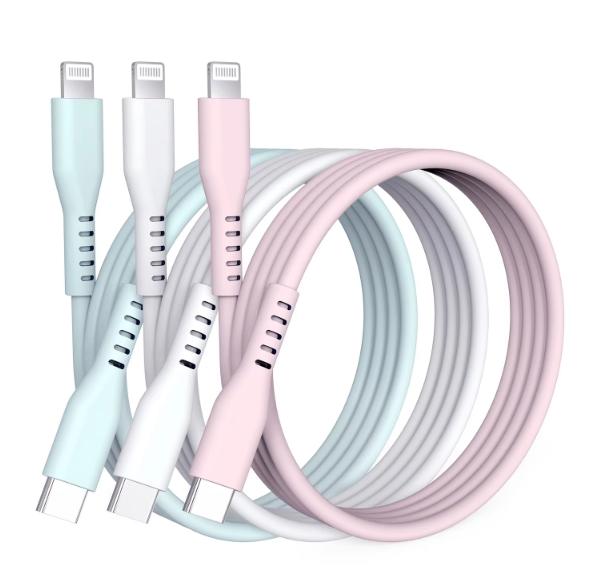 Hot Selling MFi Certified Silicone TPE Braid Type C for Fast Charging Cable PD Data Transfer for IPhone/Earphone