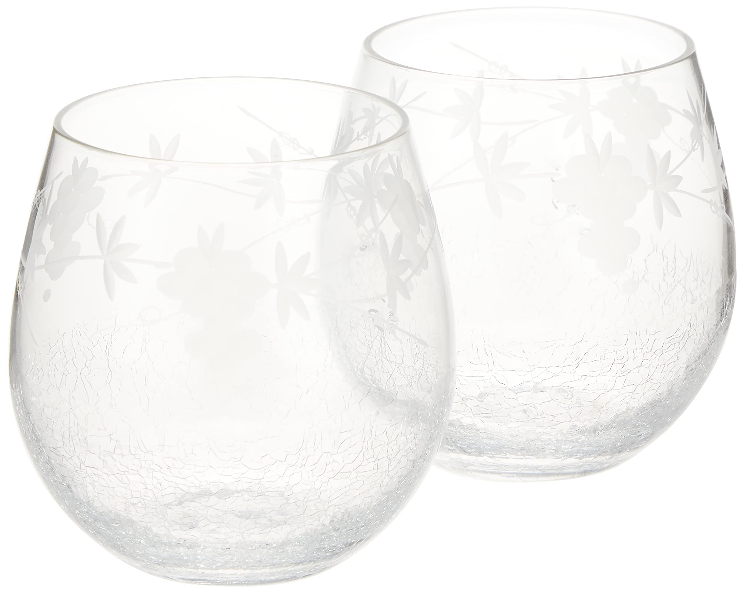 

Tajima Glass Hana Snow Wine Tumbler Pair